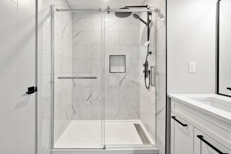 Elegant Shower with Marble Accents